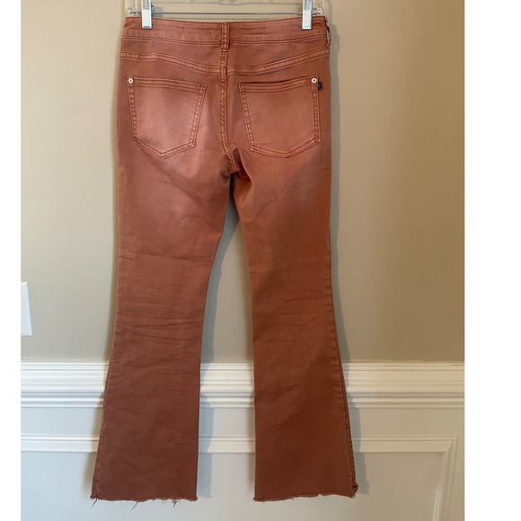 Anthropologie Pilcro The Low Rise Icon Flare Jeans 26 Women's Bronze Orange - Picture 3 of 10